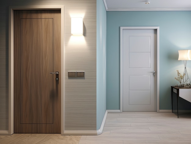 Entrée de la maison avec mobilier et décoration moderne